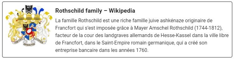 Famille Rothschild, article Wikipédia