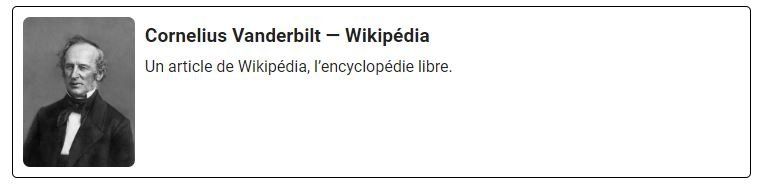 Cornelius Vanderbilt, article Wikipédia